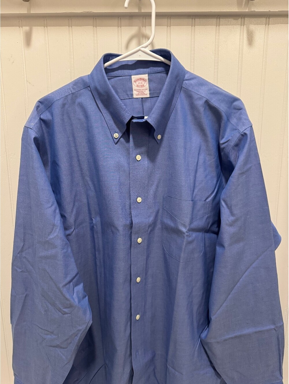 Brooks Brothers NEW Traditional Fit Button-Down Shirt, Size 17-35, 100% Cotton